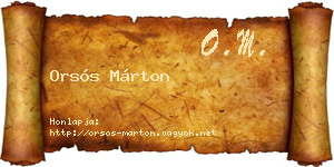 Orsós Márton névjegykártya
