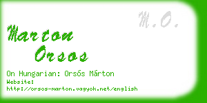 marton orsos business card