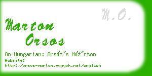 marton orsos business card